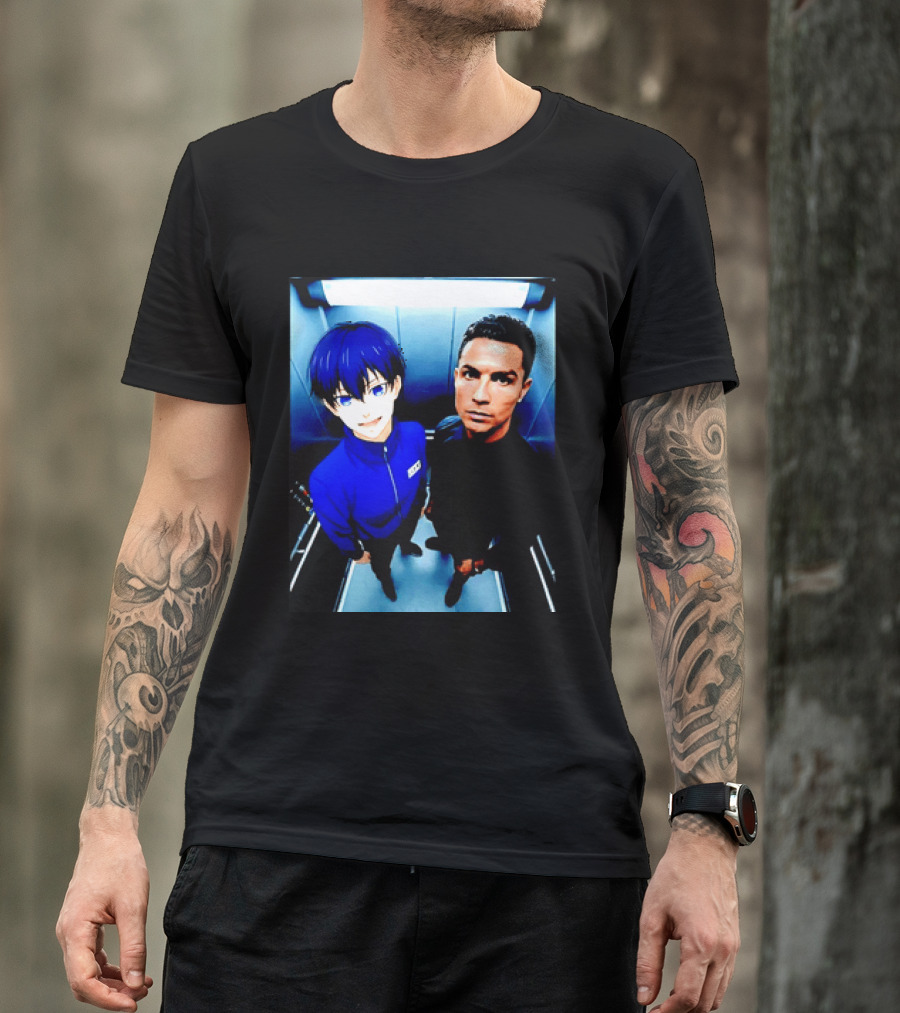 Ema Isagi Cristiano Ronaldo Collaboration Blue Lock Anime Football Star T-Shirt