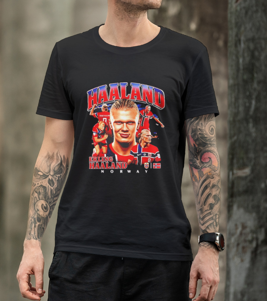Erling Haaland Norway Football Legend Champion Norway Flag T-Shirt