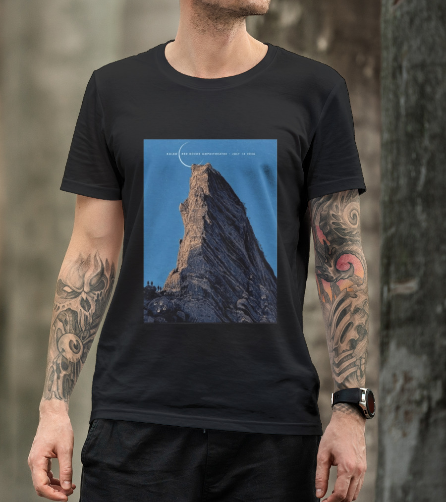 Kaleo Red Rocks Amphitheatre July 14 2026 Show Rocky Landscape Moonlit Scene T-Shirt
