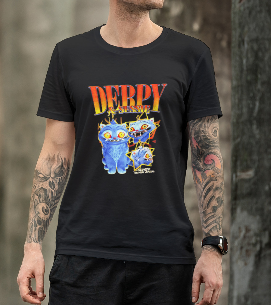 Derpy And Sussie KPop Demon Hunters 2026 Blue Cat Stars T-Shirt