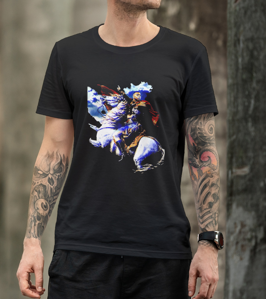 Kylian Mbappe Napoleon Bonaparte Crossing Alps Painting Horse Rider T-Shirt