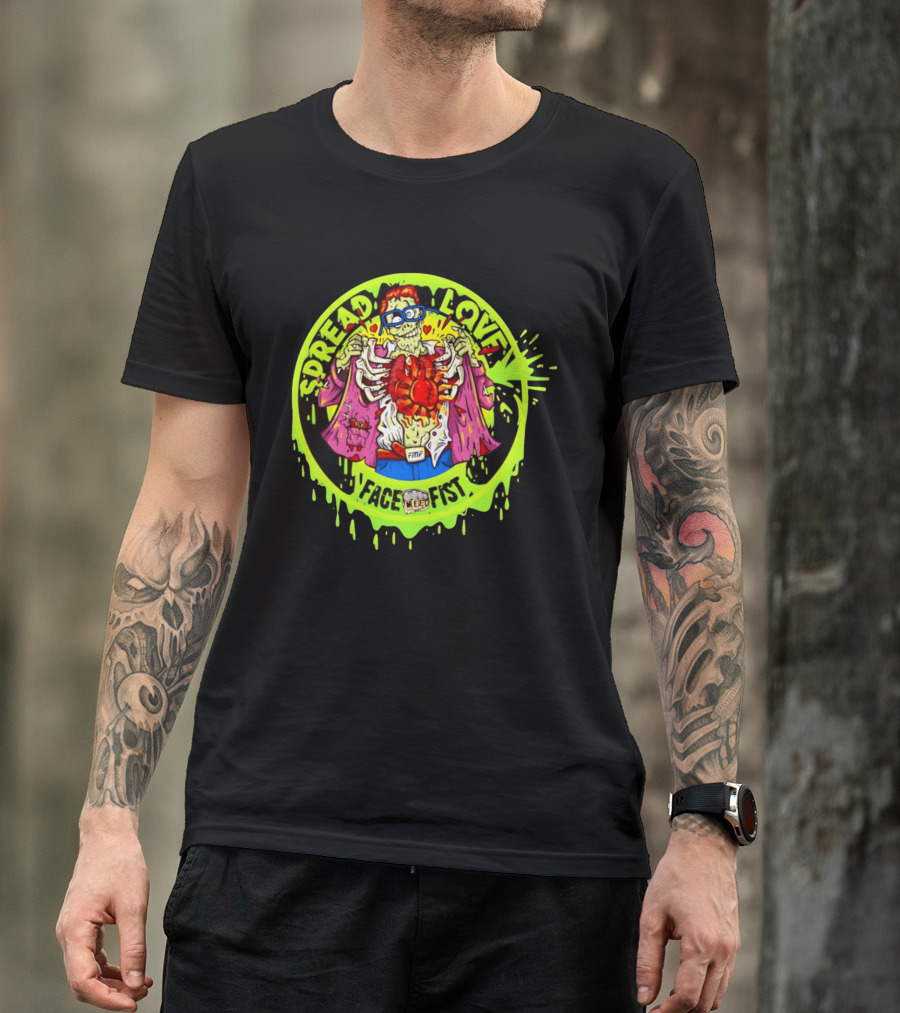 Spread Love Face Fist FMF Slime Variant Zombie Heart T-Shirt