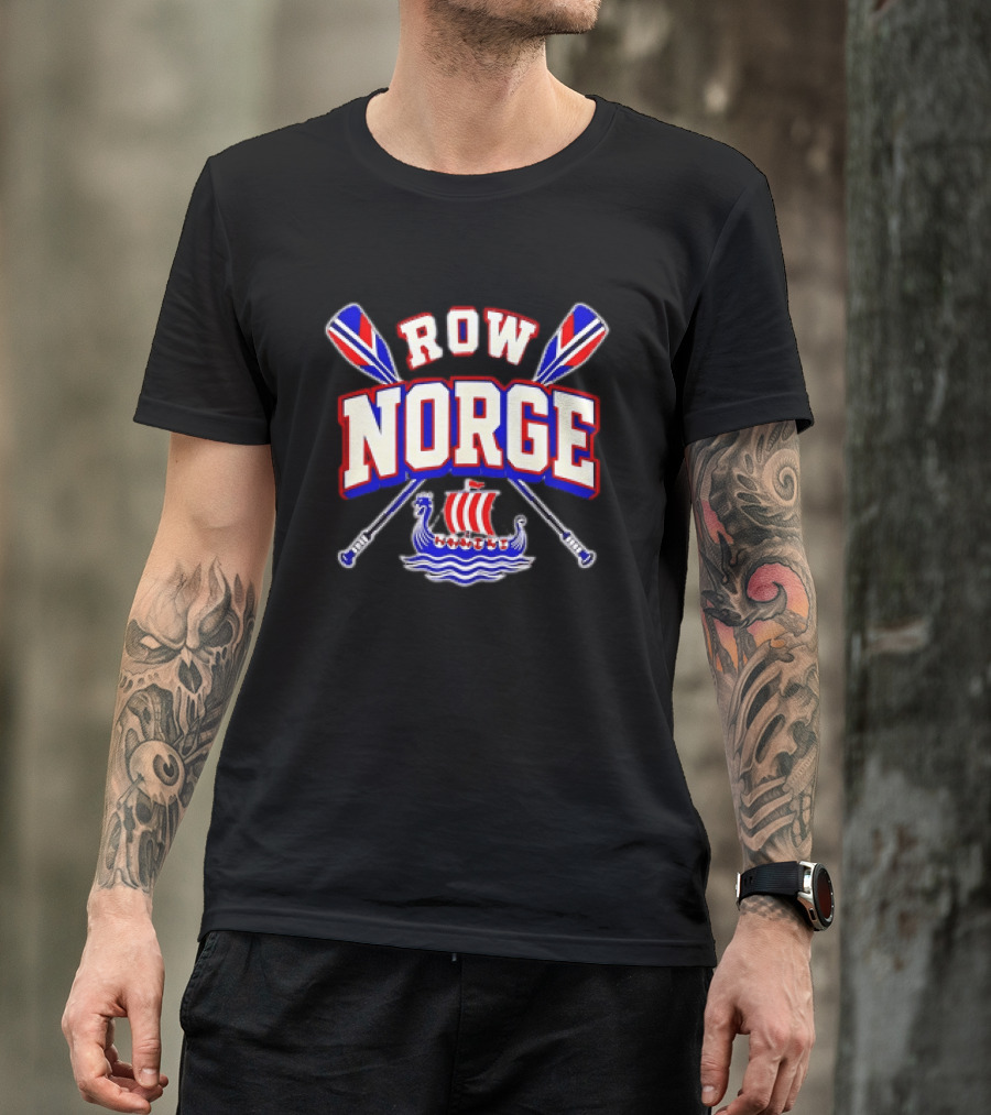 Row Norge Norway Viking Oars And Ship T-Shirt