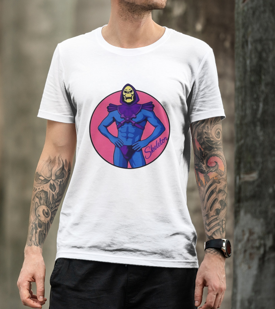 Skeletor Powerful Stance Pink T-Shirt