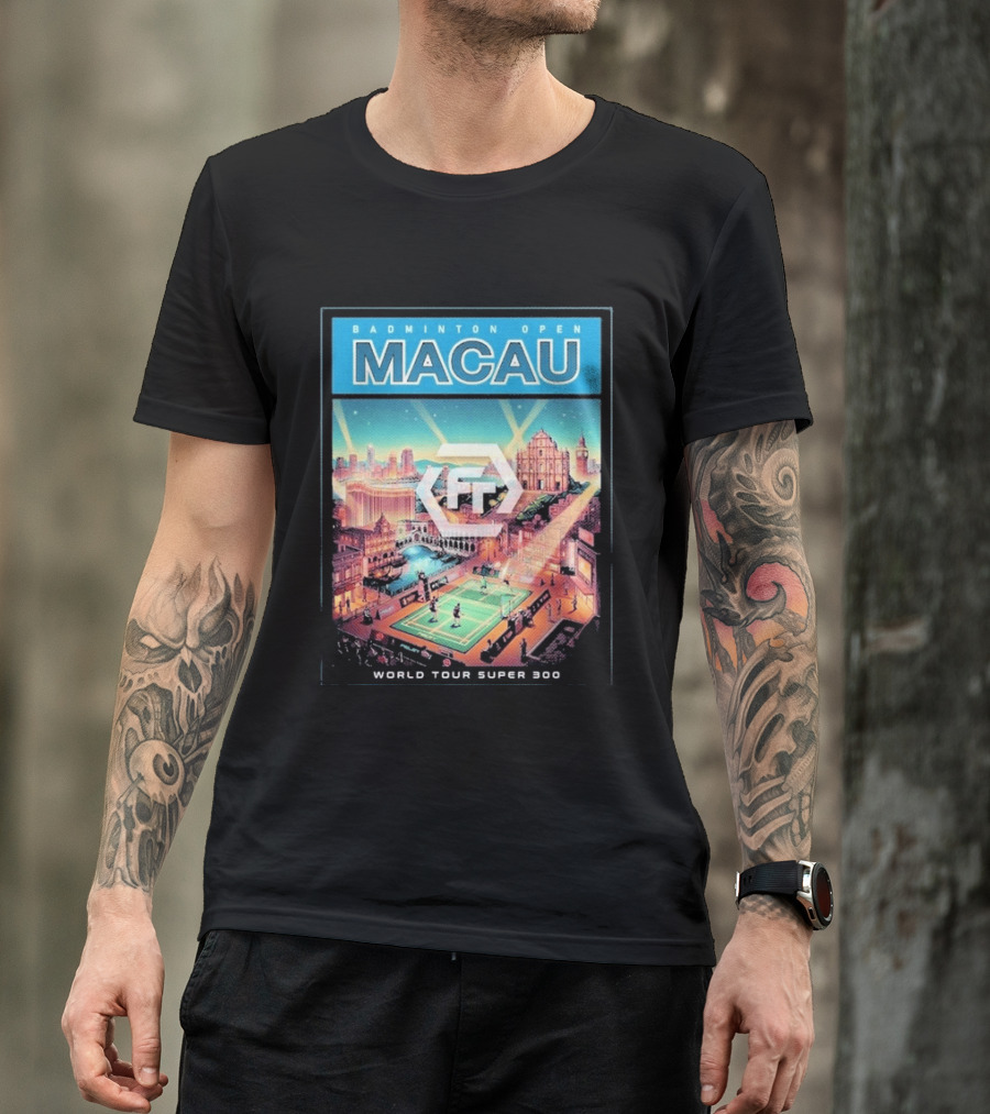 Badminton Open Macau 2026 World Tour Super 300 Cityscape Scene T-Shirt