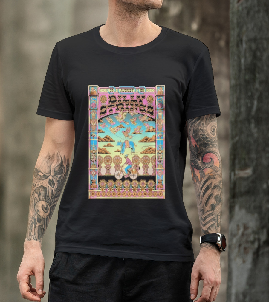 Billy Strings August 9 25 Minneapolis MN Psychedelic Style Birds Bicycle Rider T-Shirt