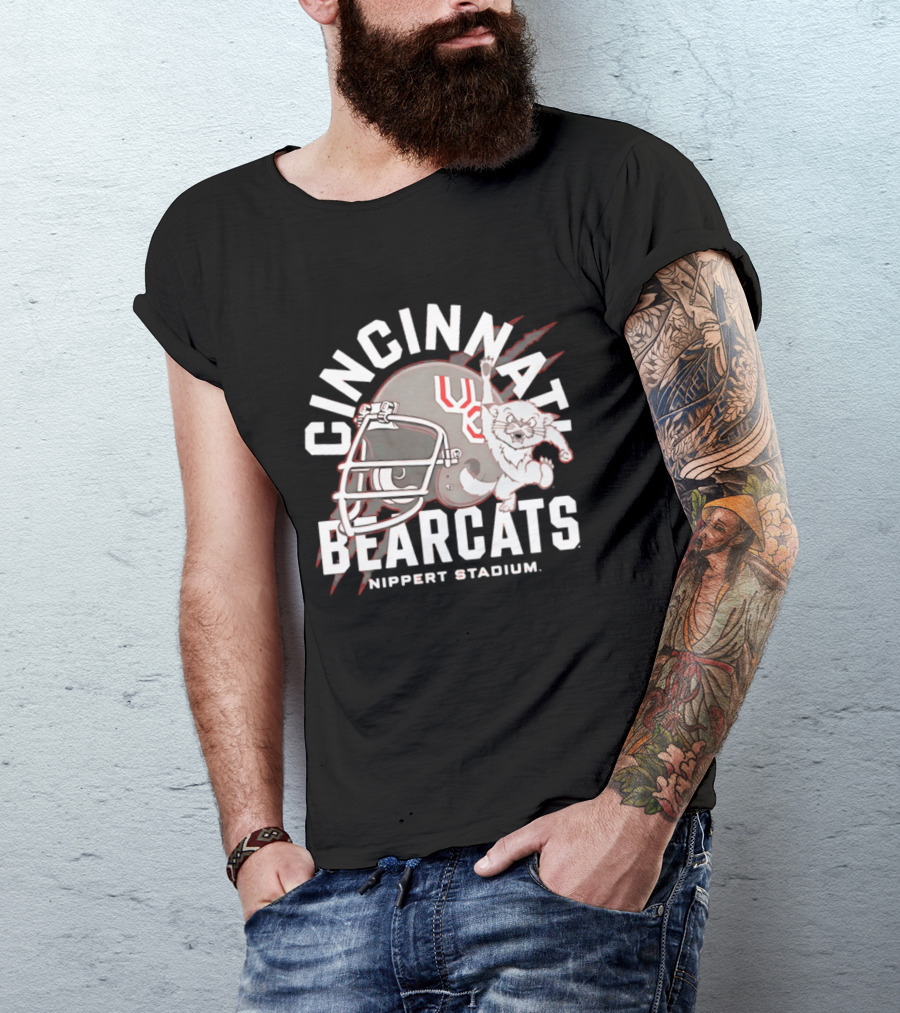 Cincinnati Bearcats Nippert Stadium Football Helmet T-Shirt