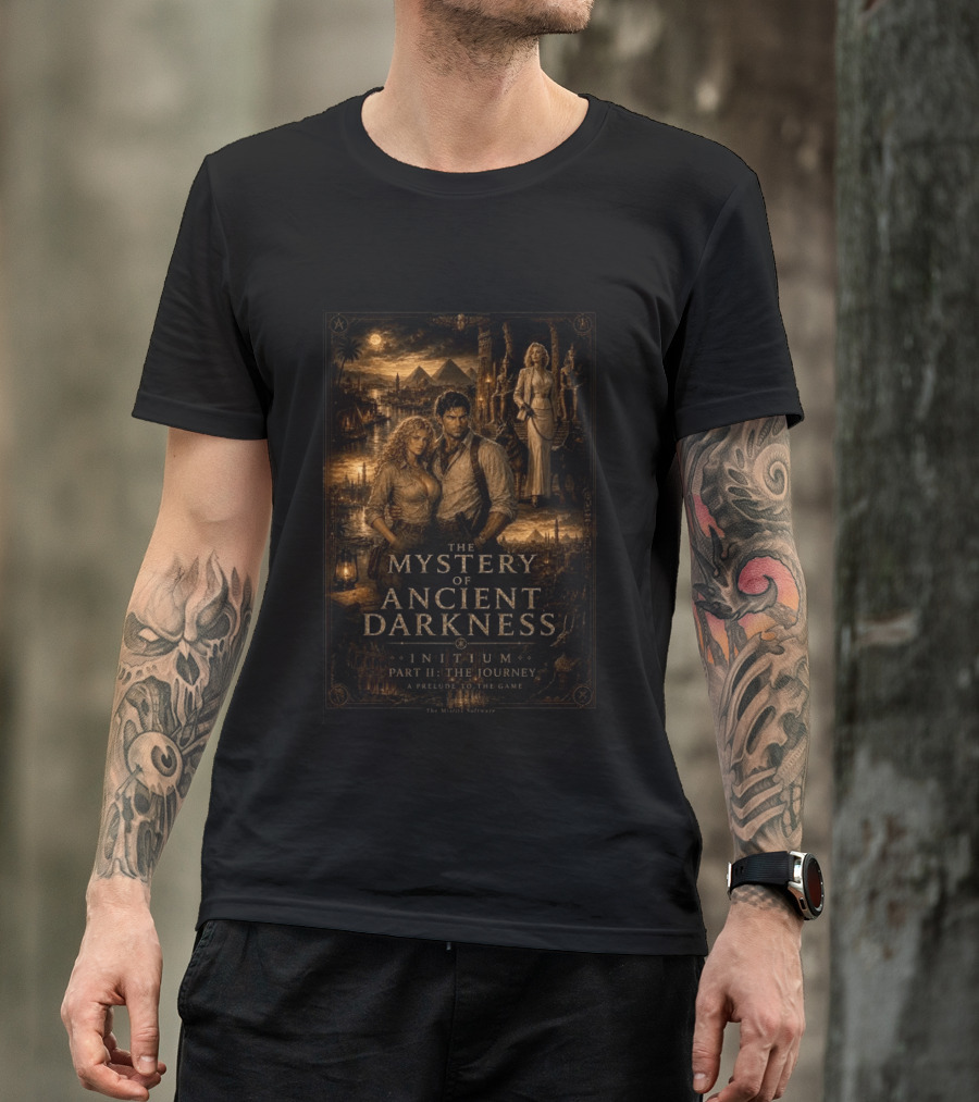 The Mystery Of Ancient Darkness Initium Part II The Journey A Prelude To The Game Retro Adventure Scene T-Shirt