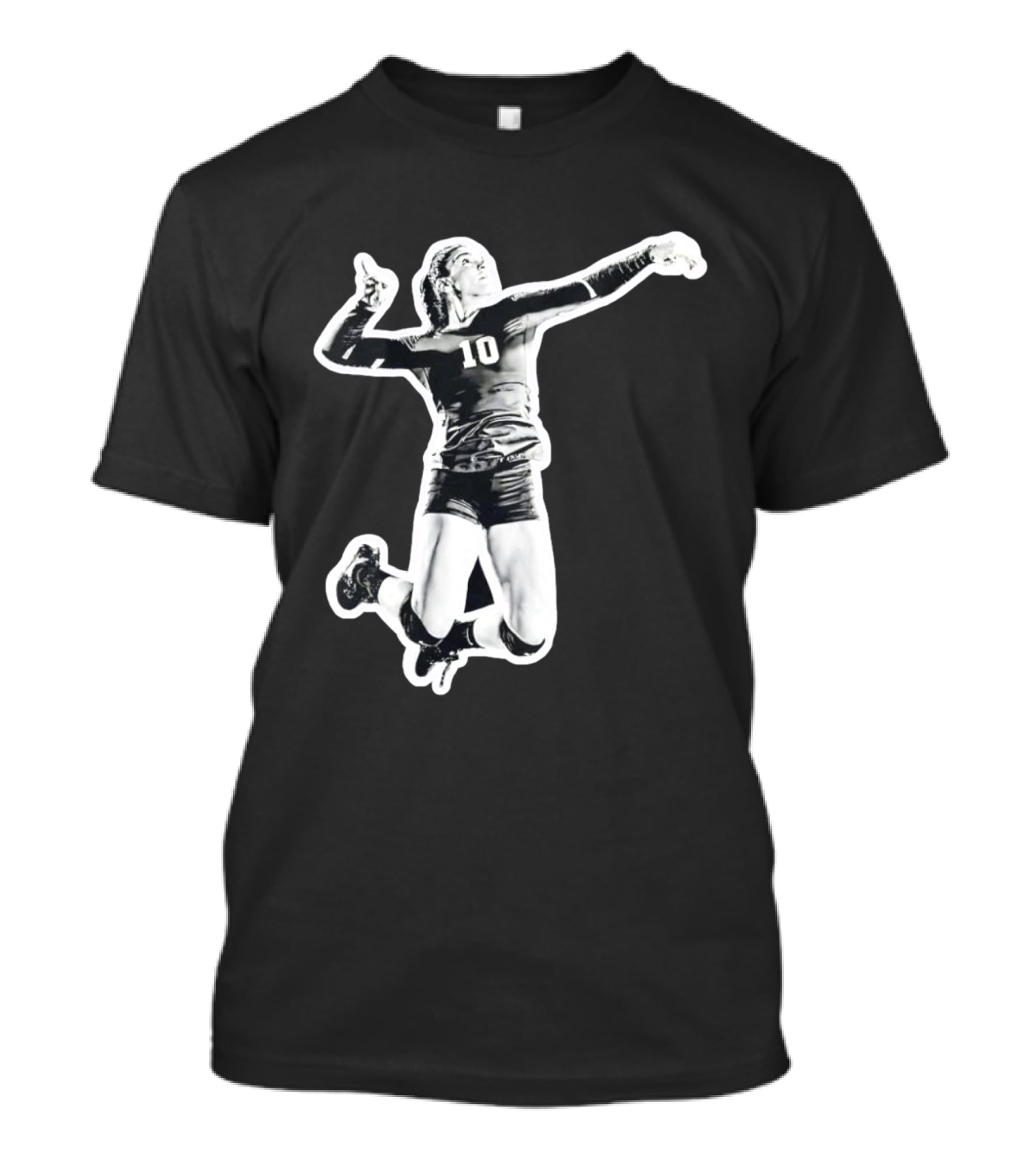 Volleyball Number 10 Athlete In Mid Air Motion T-Shirt