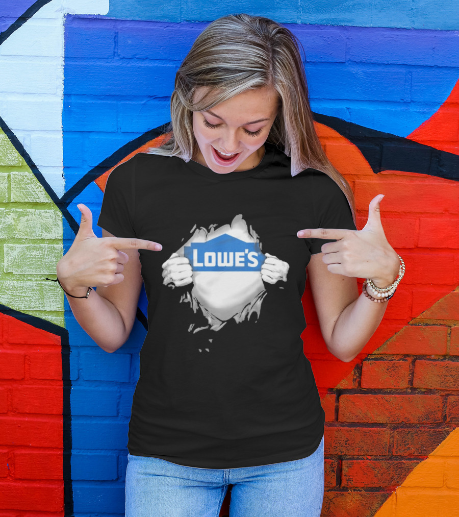 Lowe's Ripped Chest Superhero Style For Home Improvement Workers T-Shirt