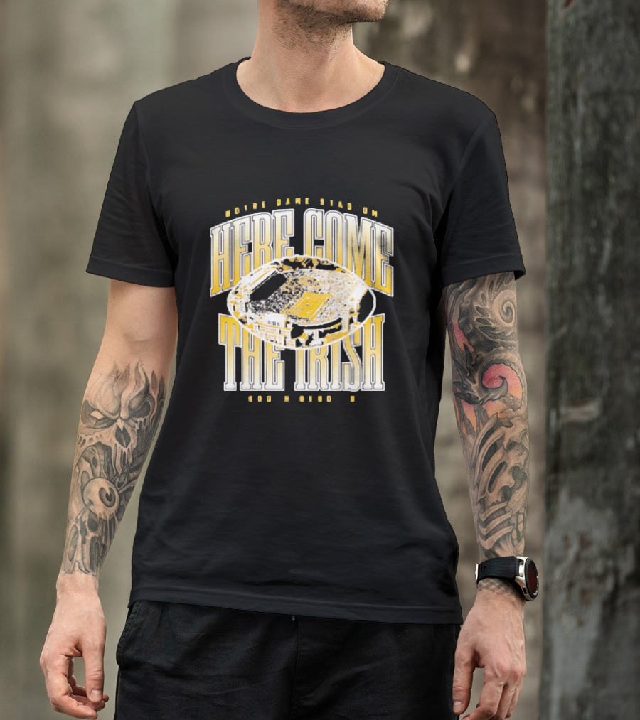 Notre Dame Stadium Here Come The Irish Football T-Shirt