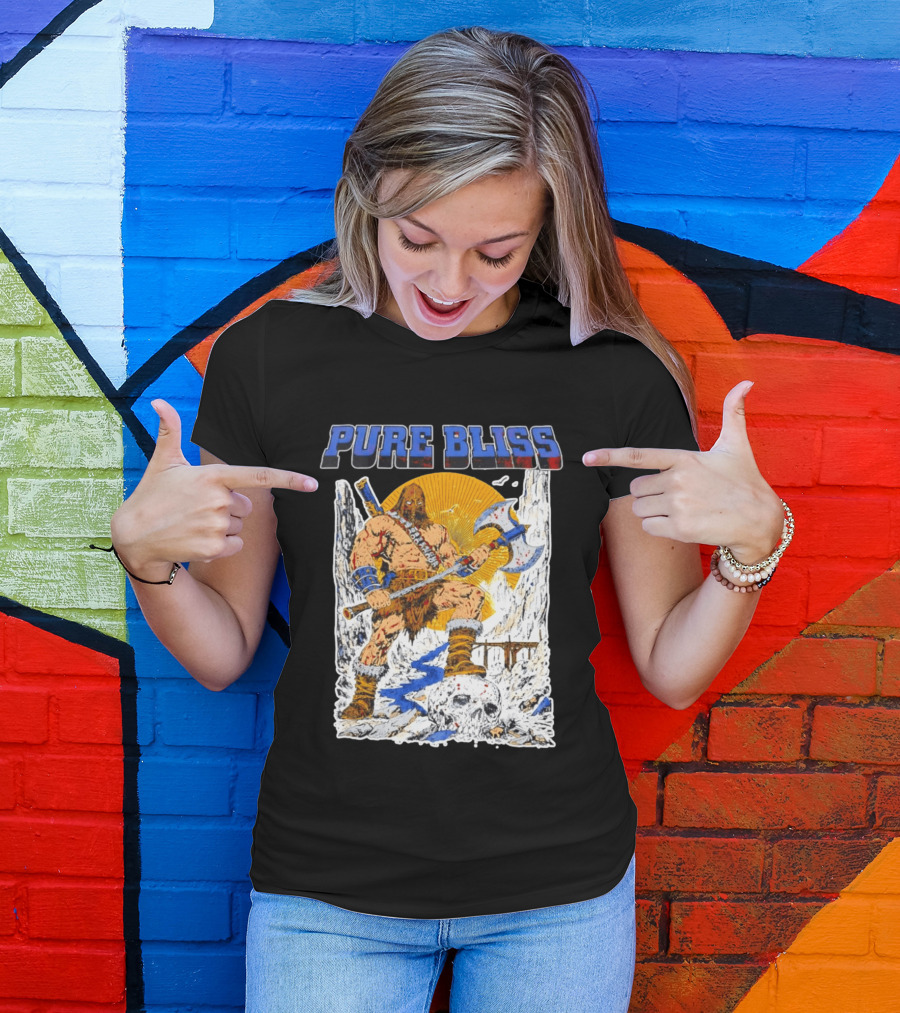 Pure Bliss Barbarian Warrior Axe Skull Fantasy Adventure T-Shirt