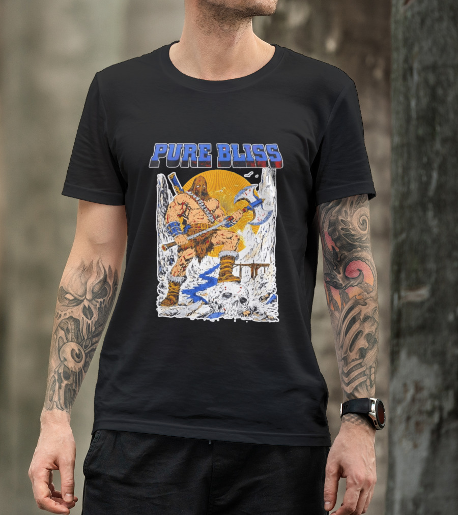 Pure Bliss Barbarian Warrior Axe Skull Fantasy Adventure T-Shirt