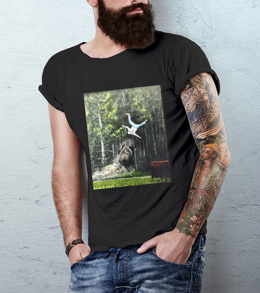 Raccoon Flaming Fart Chaos With Hippo And Unexpected Forest Flip T-Shirt
