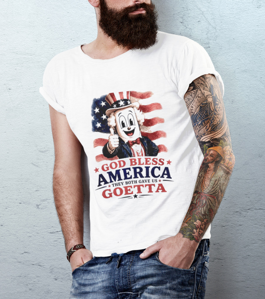 God Bless America They Both Gave Us Goetta USA Flag T-Shirt