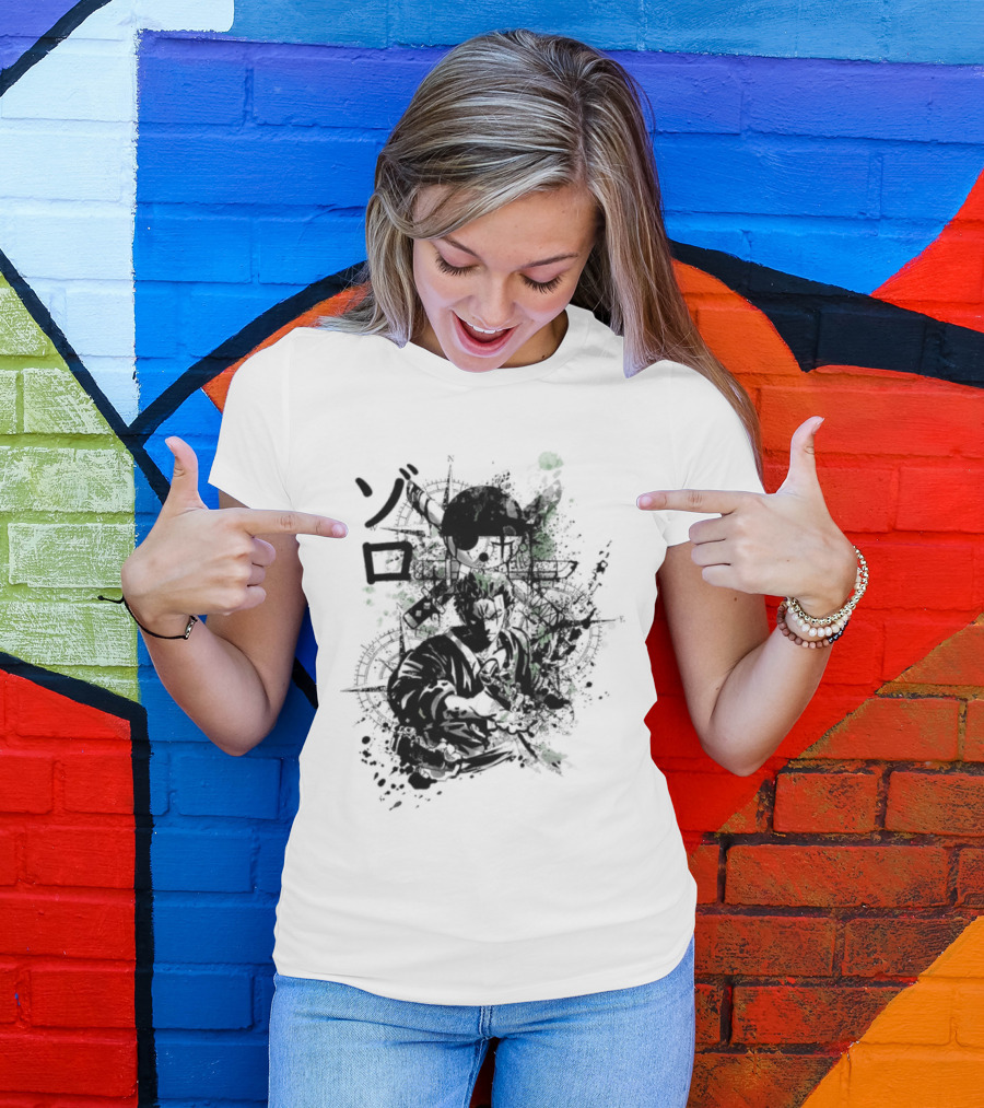 Japanese Kanji Ink Art With Splatter Effect T-Shirt