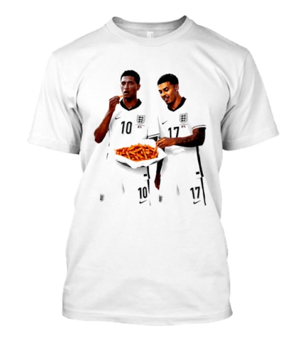 Jude Bellingham And Morgan Rogers Eating Orange Chips Mural Stourbridge Halesowen T-Shirt