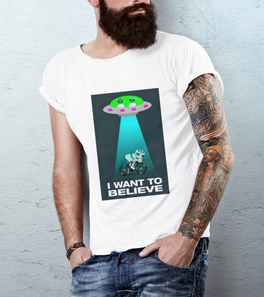 Pogacar UFO Cycling Aliens I Want To Believe T-Shirt