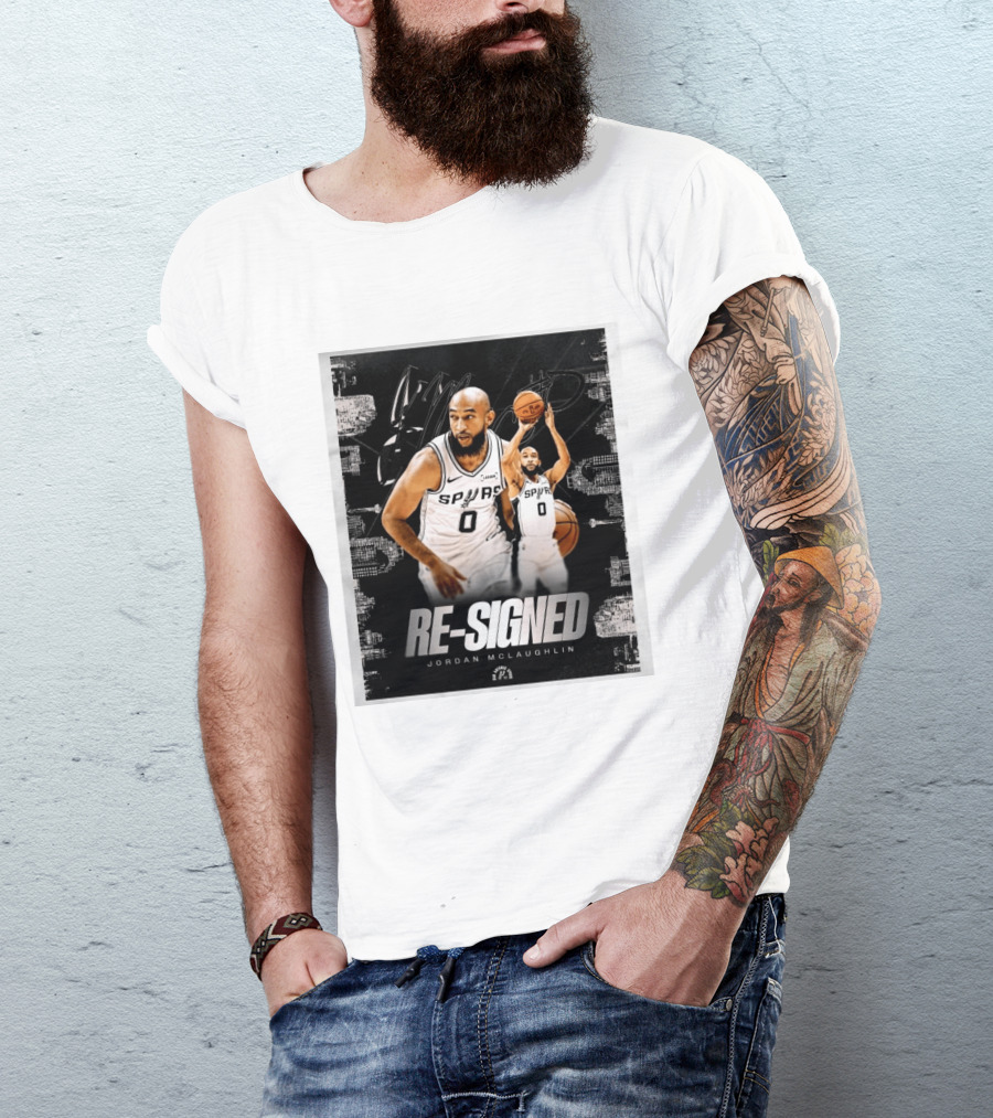Re Signed Jordan McLaughlin Spurs Basketball San Antonio T-Shirt