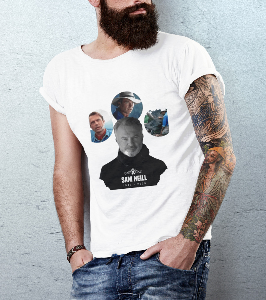Sam Neill 1947 2026 Jurassic T-Shirt