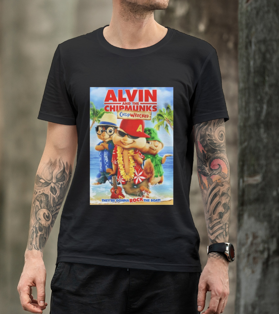 Alvin And The Chipmunks Chipwrecked They're Gonna Rock The Boat Beach Adventure T-Shirt