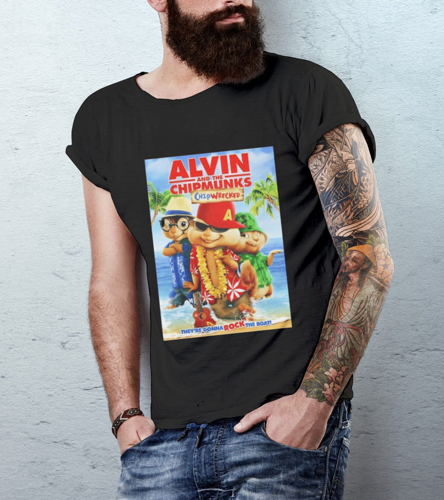 Alvin And The Chipmunks Chipwrecked They're Gonna Rock The Boat Beach Adventure T-Shirt