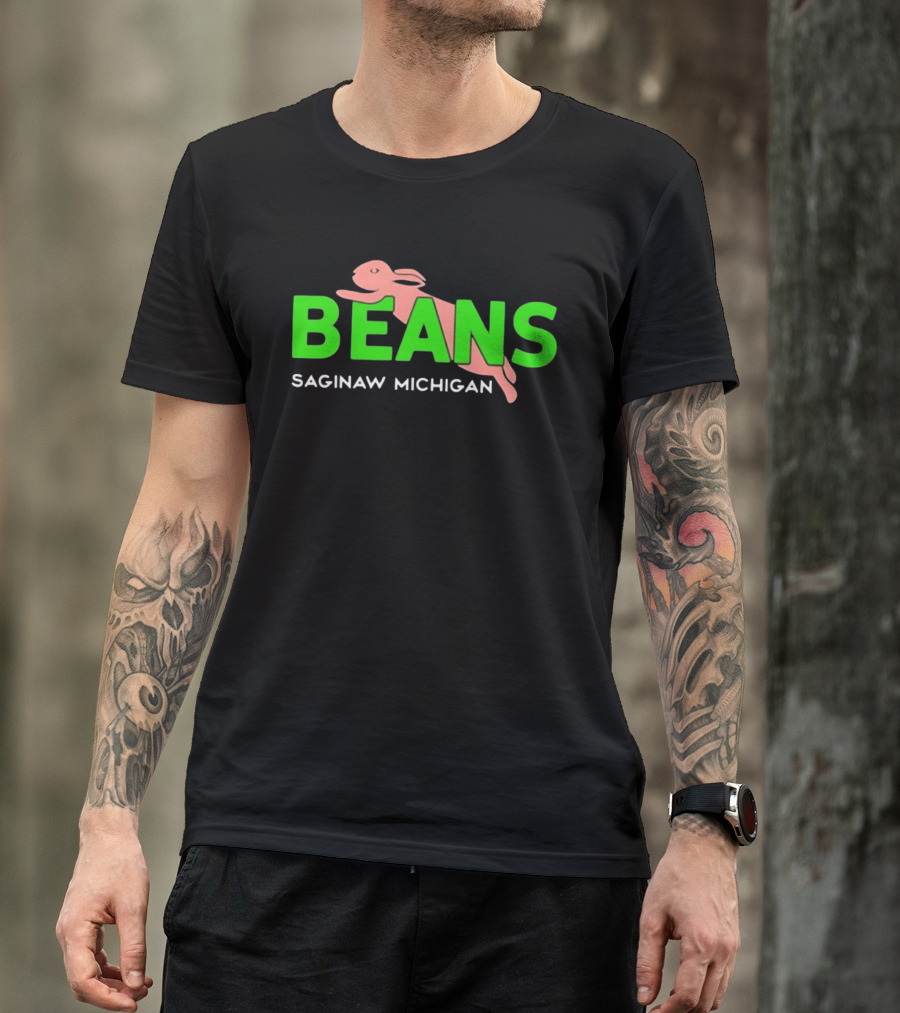 Beans Saginaw Michigan Pink Rabbit T-Shirt