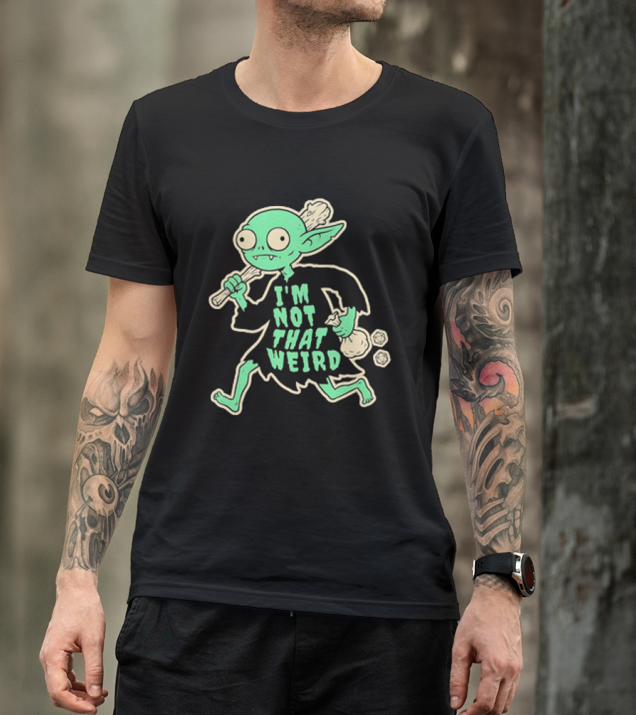 I'm Not That Weird Goblin With D20 Dice Fun Fantasy Role Playing Humor T-Shirt
