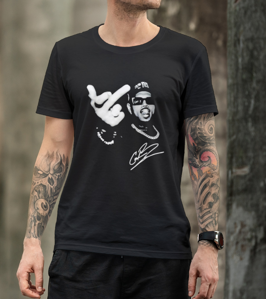 Chris Brown Middle Finger CB Signature T-Shirt