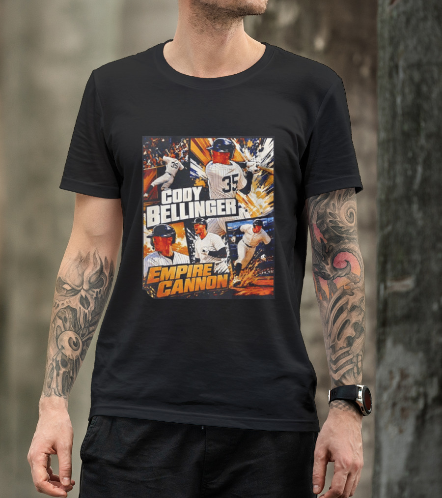 Cody Bellinger Empire Cannon 35 Baseball Action Collage T-Shirt