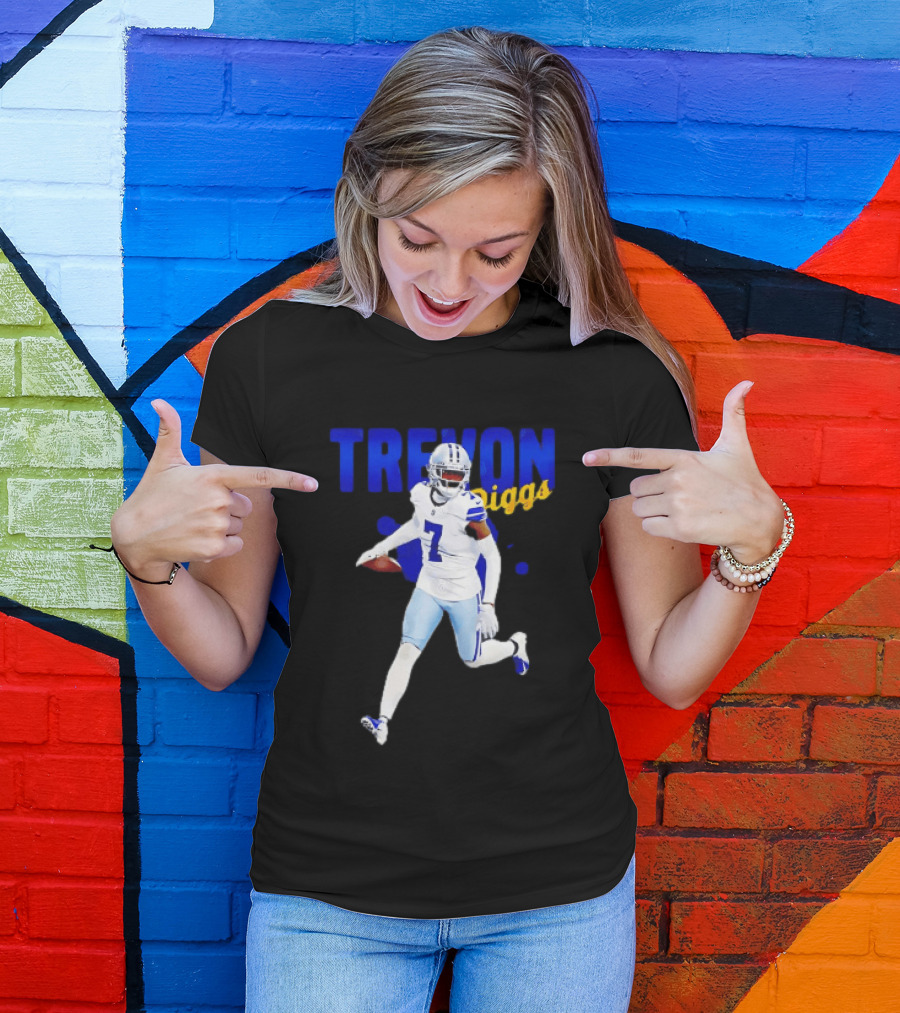 Trevon Diggs Dallas Cowboys Number 7 Running With Football T-Shirt