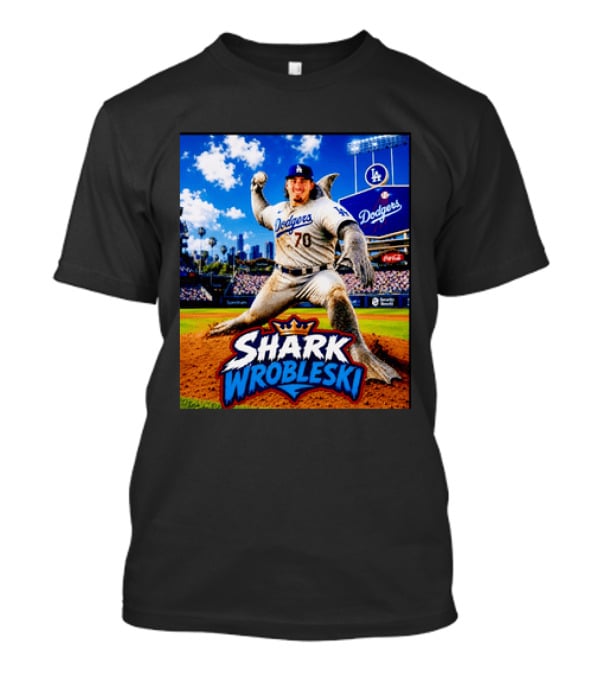 Shark Wrobleski Los Angeles Dodgers No 70 Iconic Baseball Player Fantasy T-Shirt