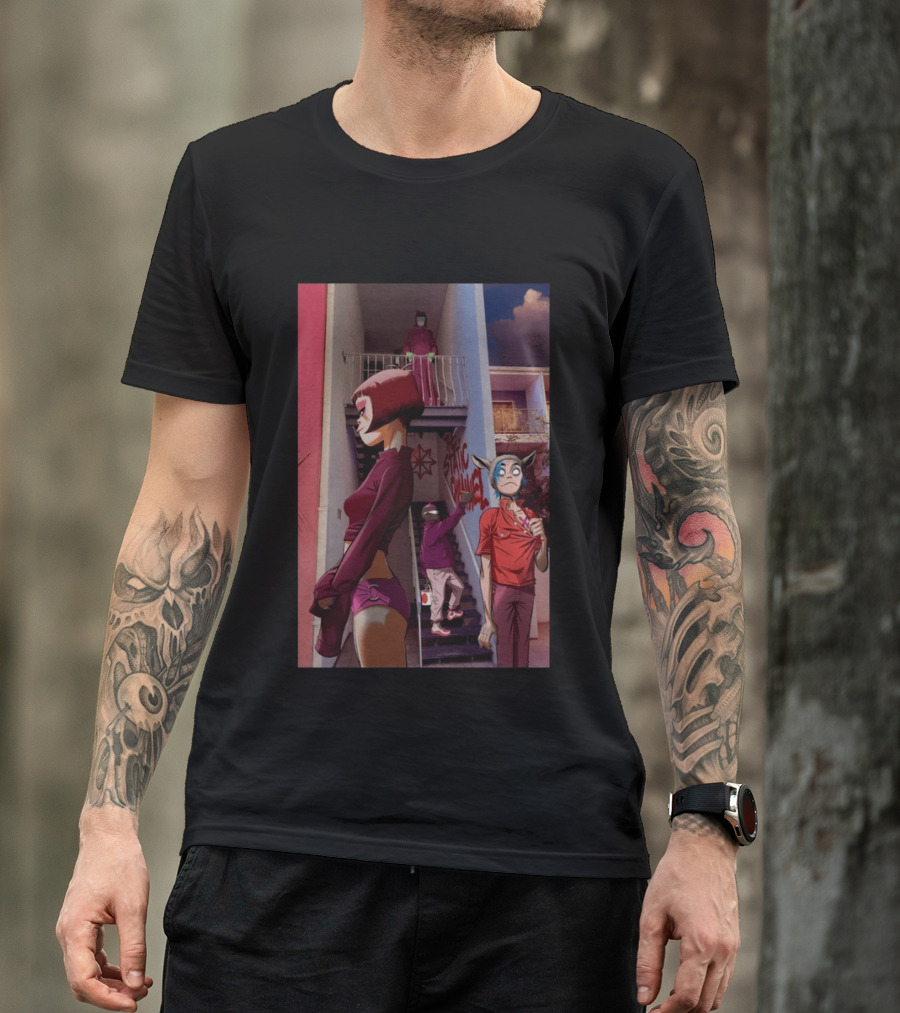 GORILLAZ The Stainz Staircase Characters T-Shirt