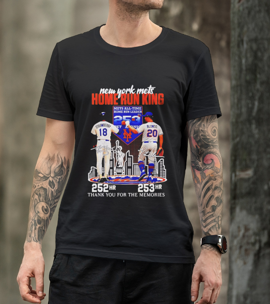 New York Mets Home Run King Celebration Darryl Strawberry And Pete Alonso Thank You For The Memories T-Shirt