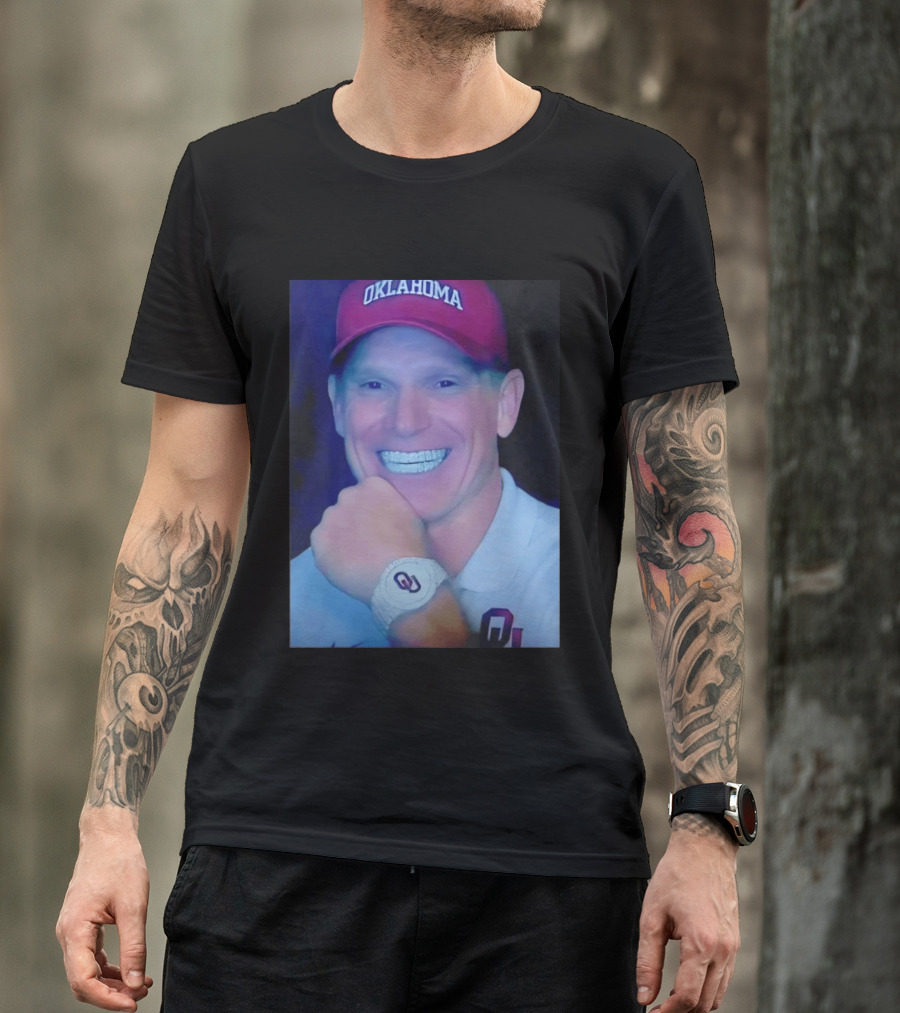 Oklahoma Sooners Brent Venables Smiling With Grill And OU T-Shirt