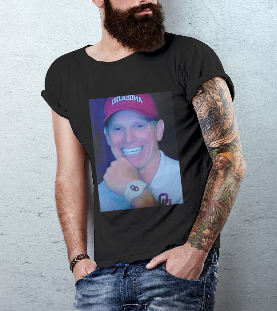 Oklahoma Sooners Brent Venables Smiling With Grill And OU T-Shirt