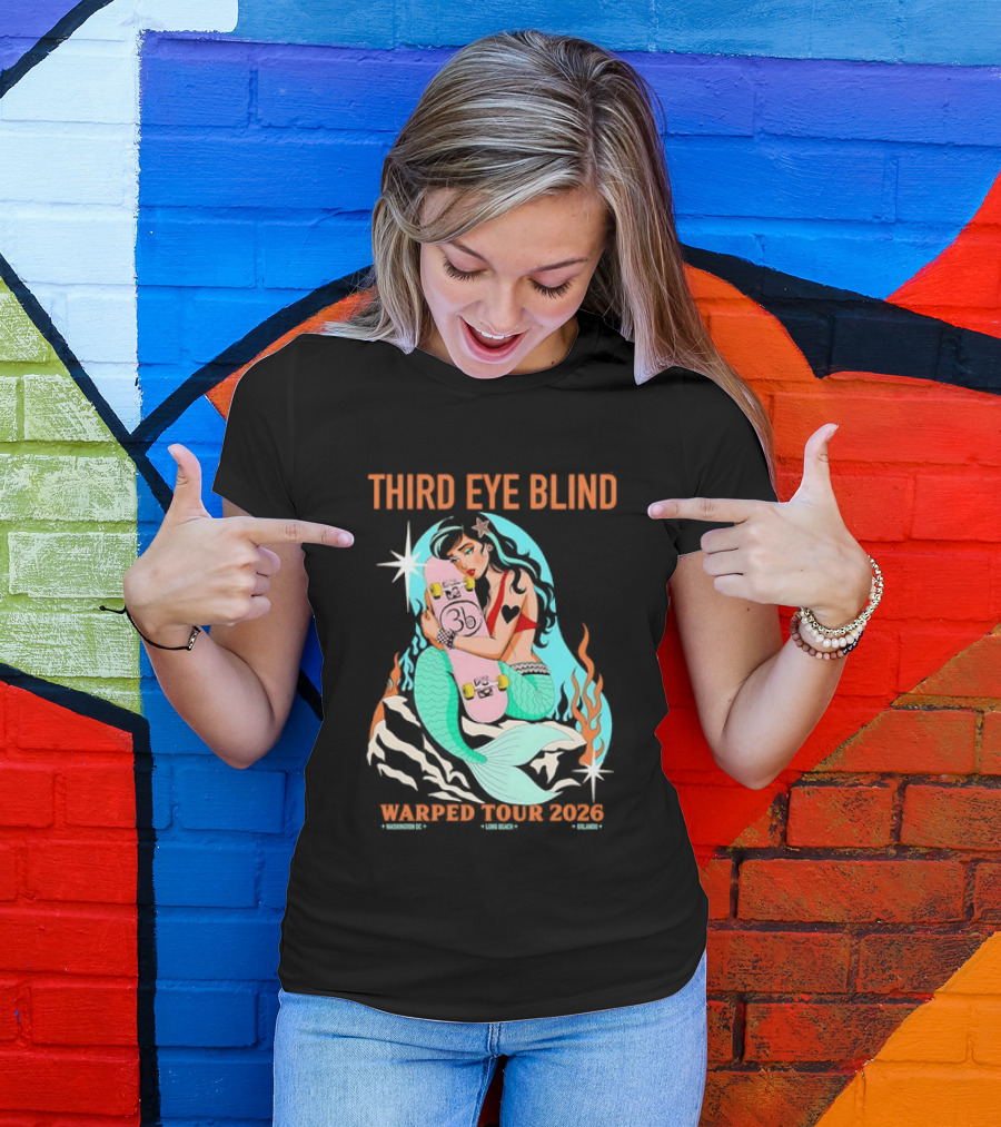 Third Eye Blind 2026 Warped Tour Mermaid Skater T-Shirt
