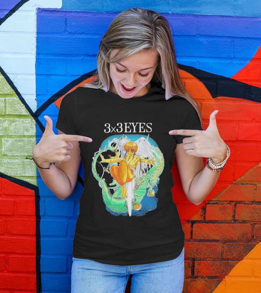 3×3 EYES Pai And Yakumo Winged Warrior Combat Scene T-Shirt