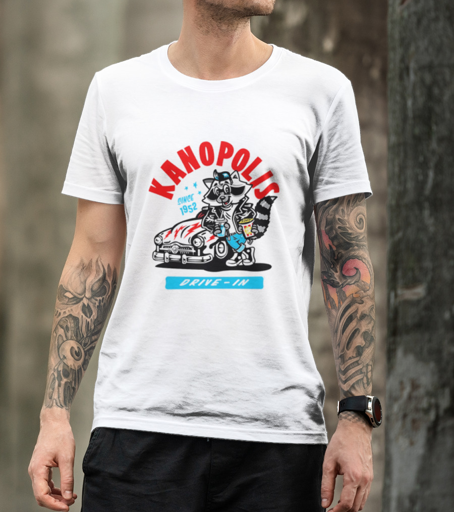 Kanopolis Drive In Since 1952 Raccoon Car T-Shirt