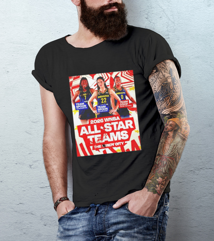 2026 WNBA All Star Teams Aliyah Boston Caitlin Clark Kelsey Mitchell The Indy City T-Shirt