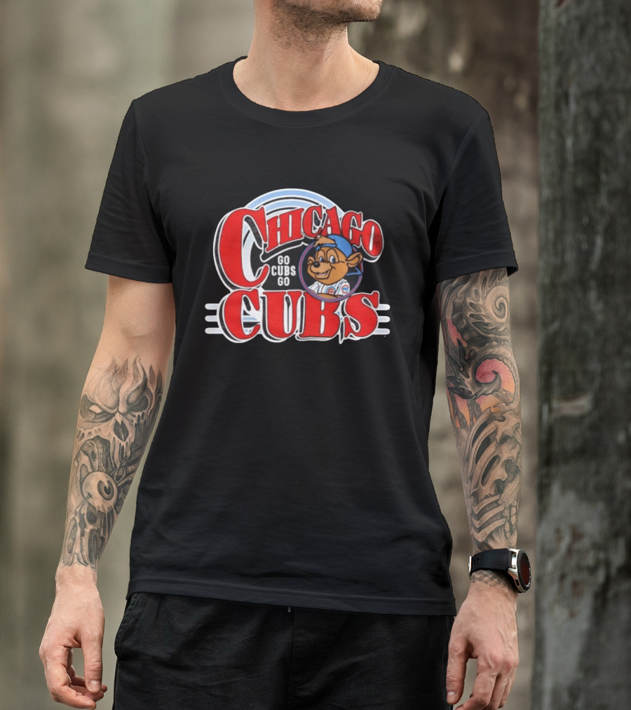 Chicago Cubs Go Cubs Go MLB With Bear In Cap T-Shirt