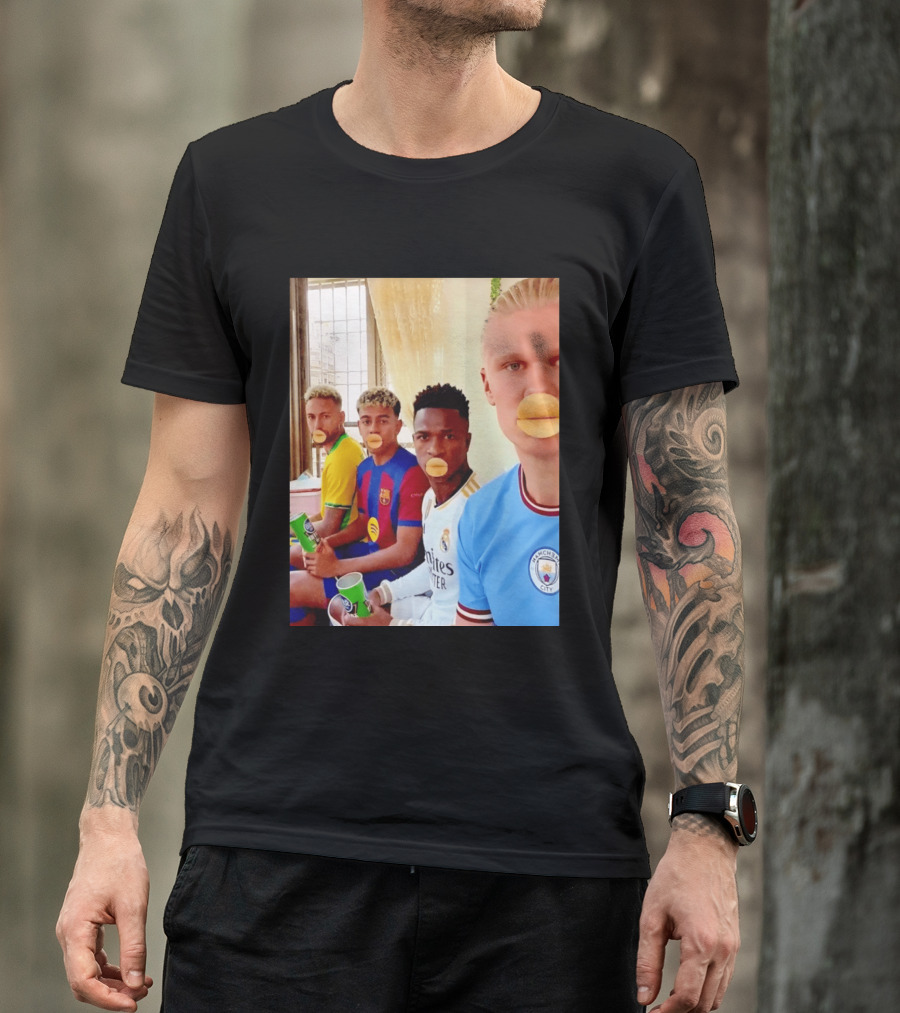 Neymar Vinicius Barcelona Real Madrid Manchester City Football Stars Chips T-Shirt