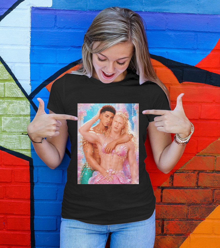 Mermaid Fantasy With Erling Haaland And Jude Bellingham T-Shirt