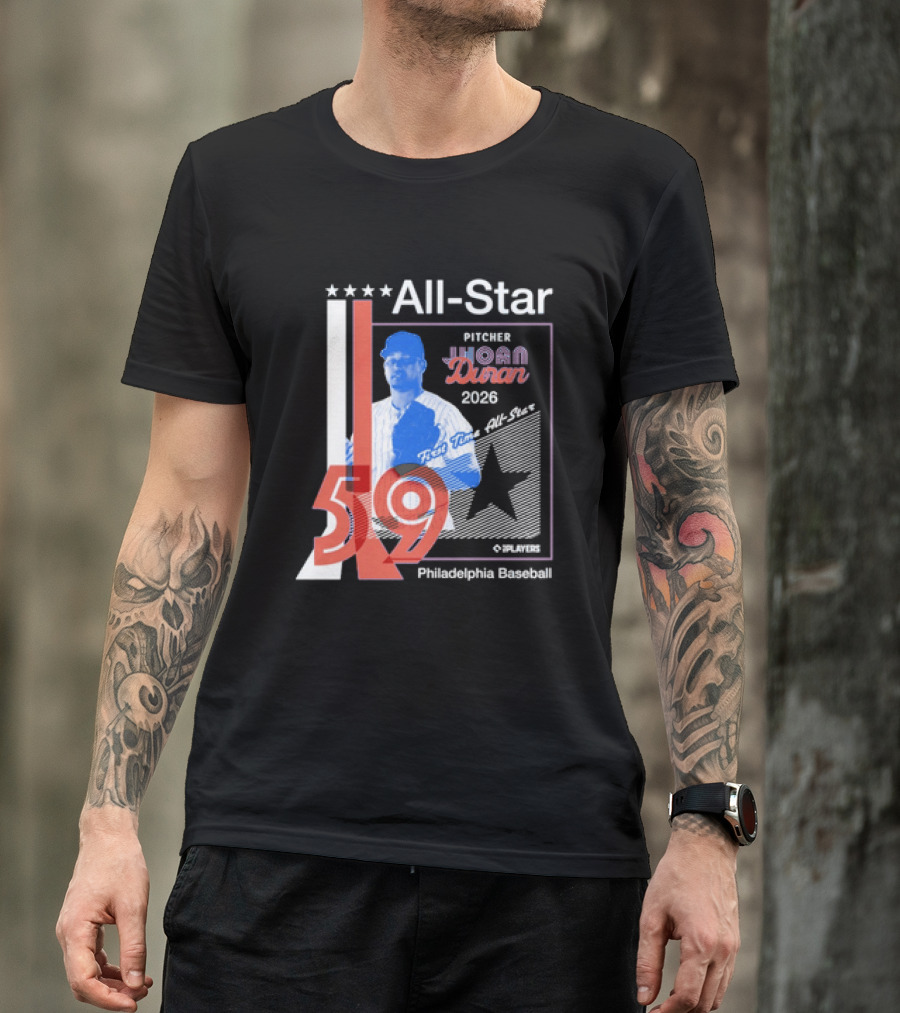 All Star Pitcher Jhoan Duran 2026 First Time Star 59 Philadelphia Baseball T-Shirt