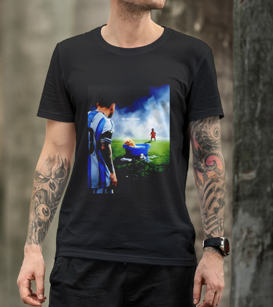 Messi X Lamine Yamal We Meet Again Argentina Spain Meme Football Scene T-Shirt