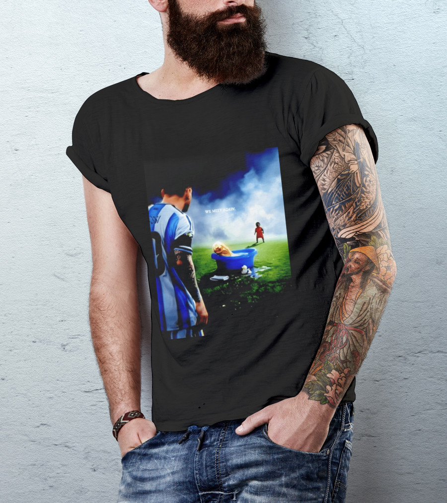 Messi X Lamine Yamal We Meet Again Argentina Spain Meme Football Scene T-Shirt