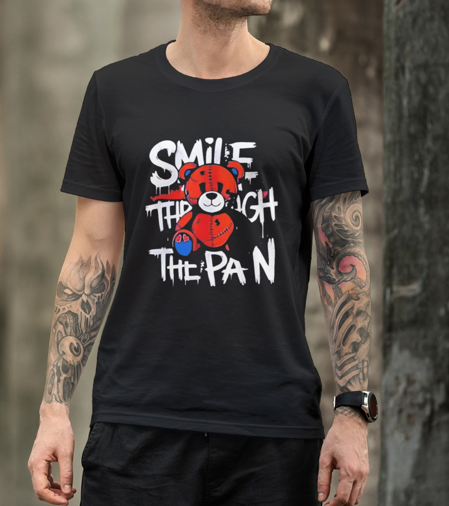 Smile Through The Pain Patchwork Teddy T-Shirt