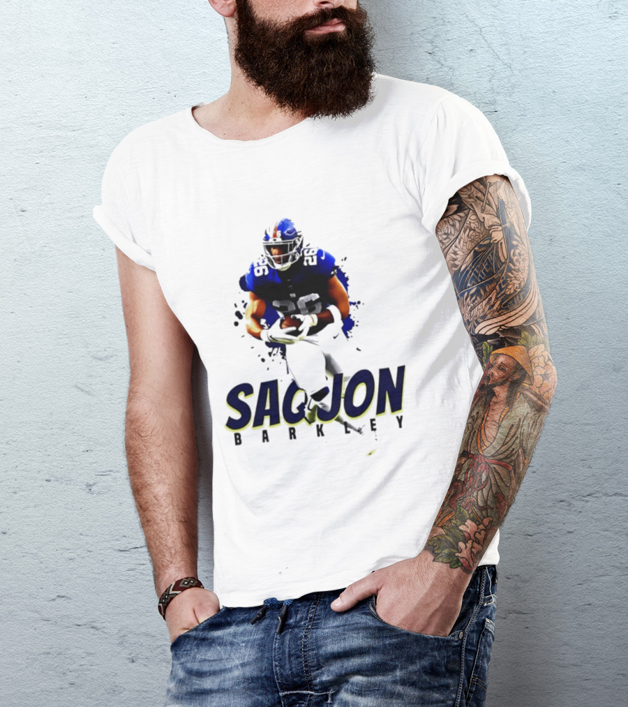 Saquon Barkley 26 New York Giants Running Back Sports T-Shirt