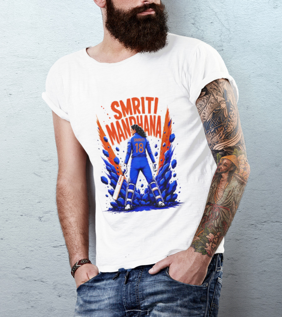 Smriti Mandhana 18 Cricket Star Power Play T-Shirt