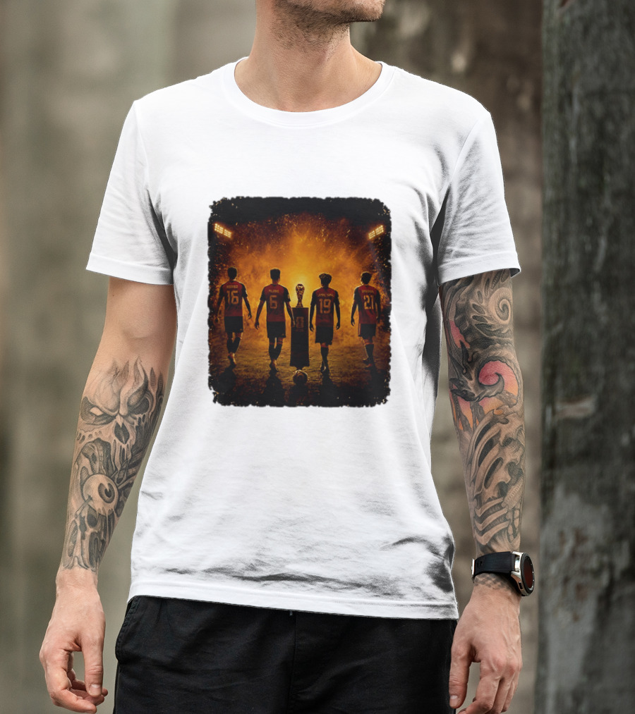 Spain National Football Team Rodrigo Merino Lamine Yamal Oyarzabal Trophy 2026 T-Shirt